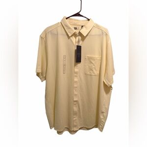 VRST men’s short‎ sleeve button up Lemon Wash shirt. Size XL. New with tags